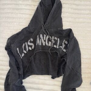 Grunge Hoodie Crop "Los Angeles" Forever 21